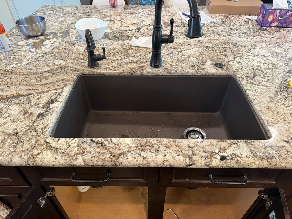 Undermount kitchen sink and faucet after an install